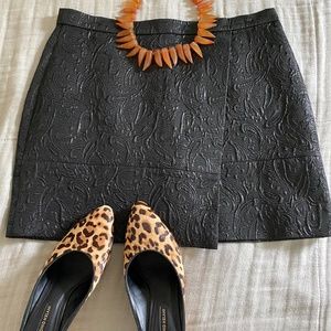Black J.Crew Paisley Textured Mini Skirt
